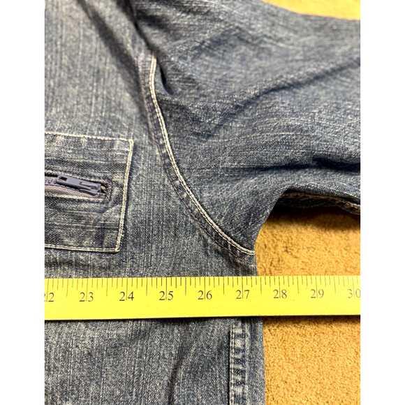 Vintage Rocawear Jean Jacket Hoodie Mens XL Embroidery Zip Sleeves Pockets EUC - Picture 8 of 13